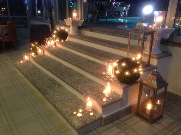 Outdoor banquet area