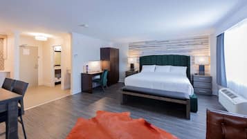 Premium bedding, blackout curtains, iron/ironing board, free WiFi