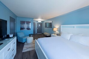 Premium bedding, blackout curtains, iron/ironing board, free WiFi