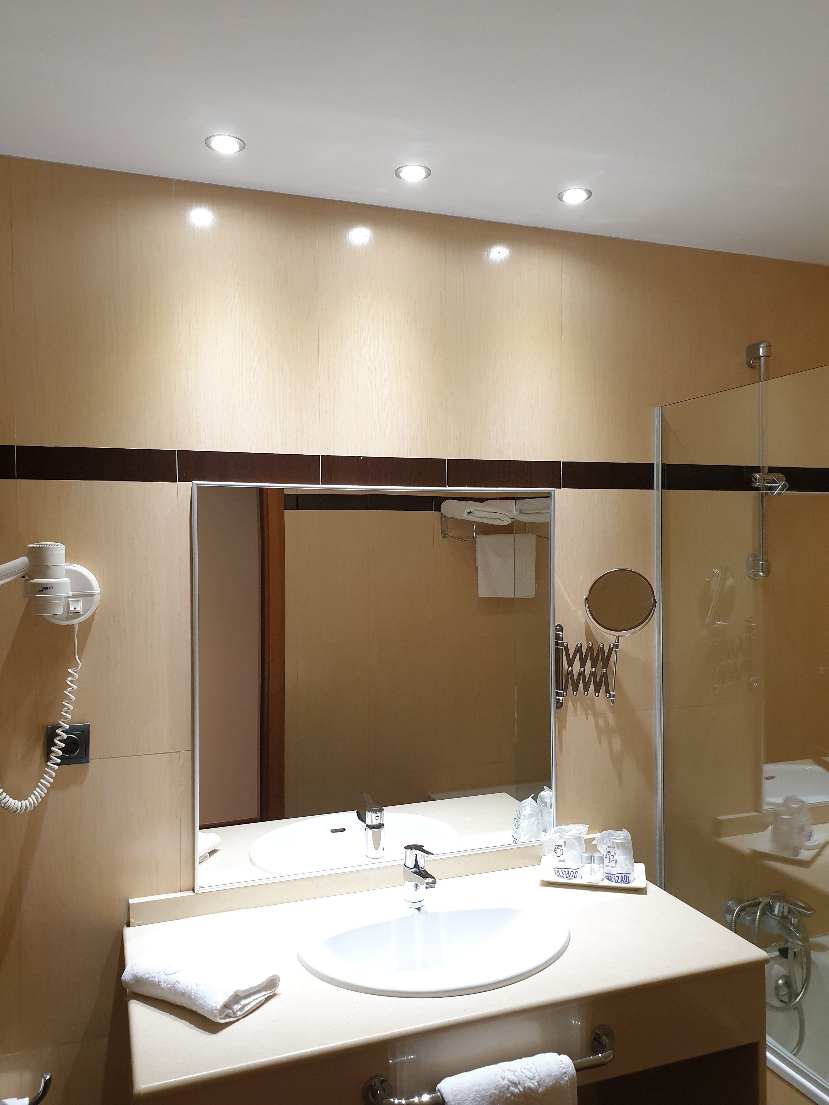 hair dryer, soap, shampoo, toilet paper