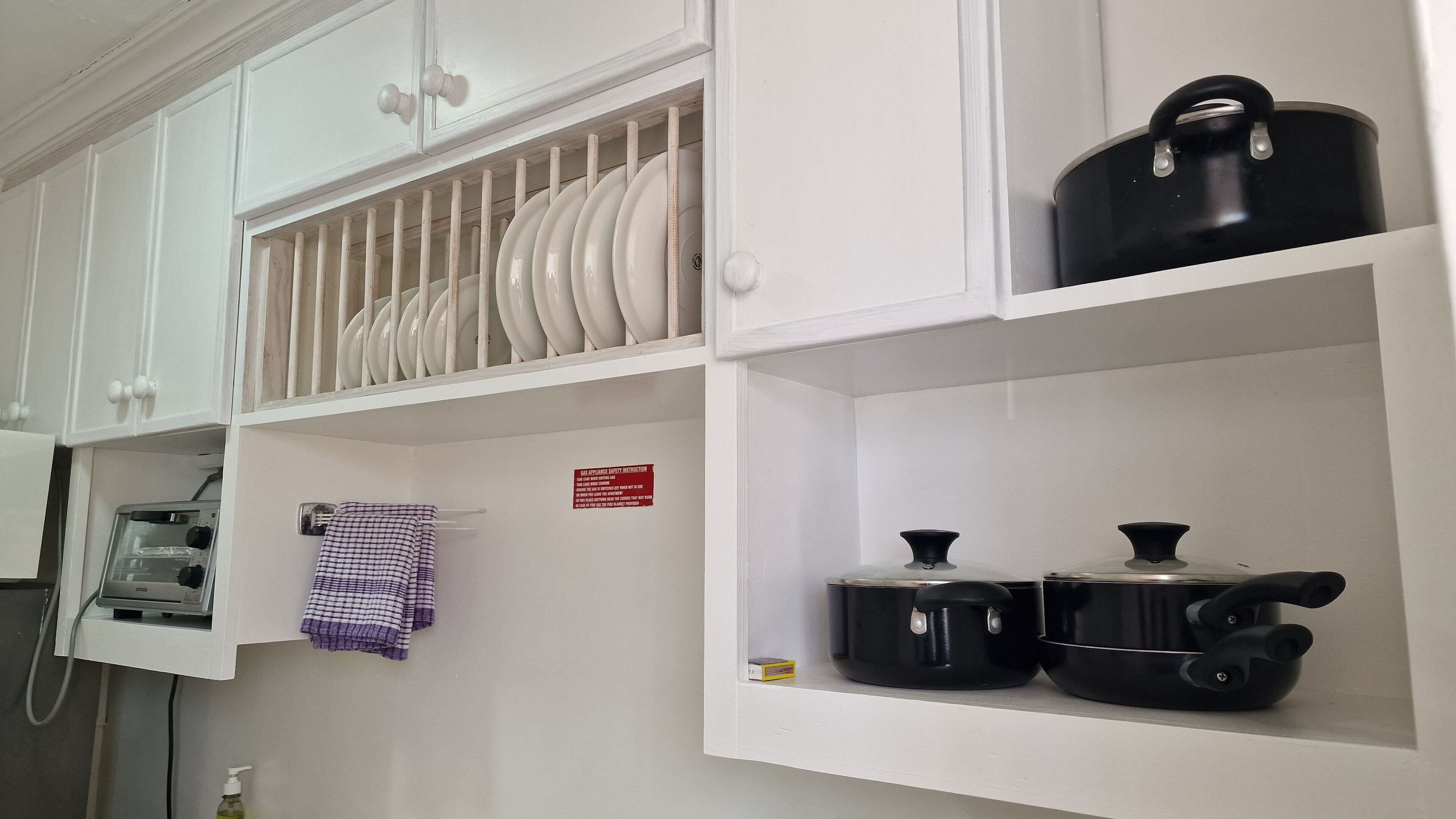 fridge, microwave, stovetop, toaster