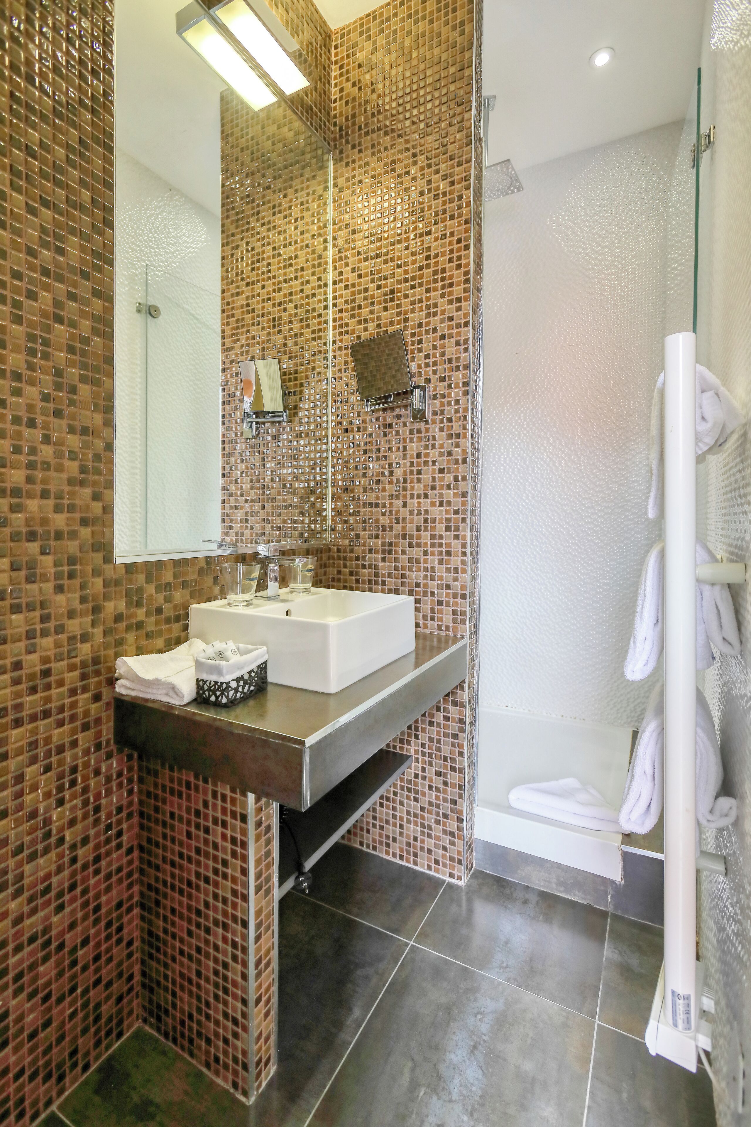 free toiletries, hair dryer, towels