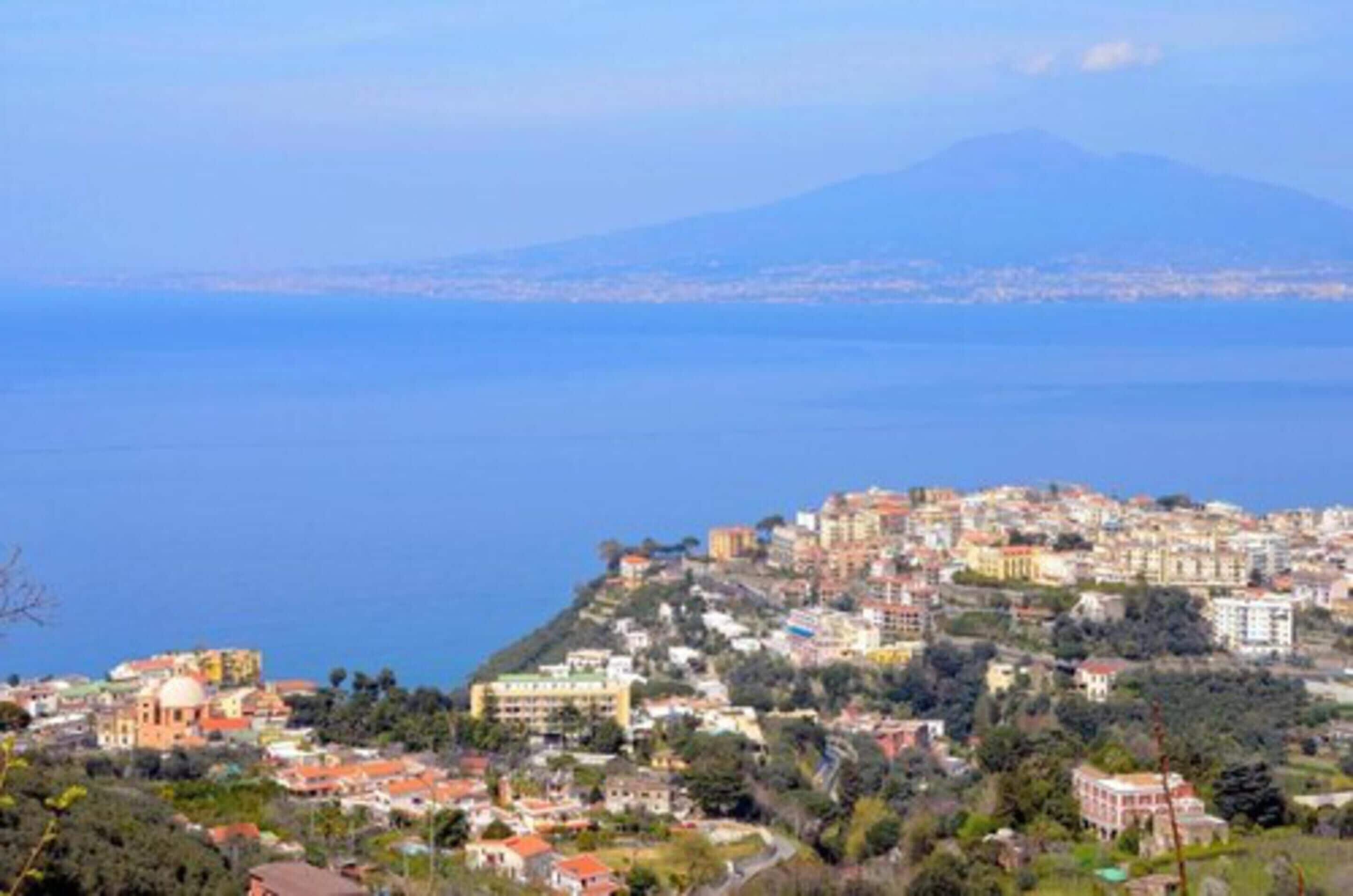 A coastal cityscape with a prominent mountain in the background, dense urban development, and a body of water.