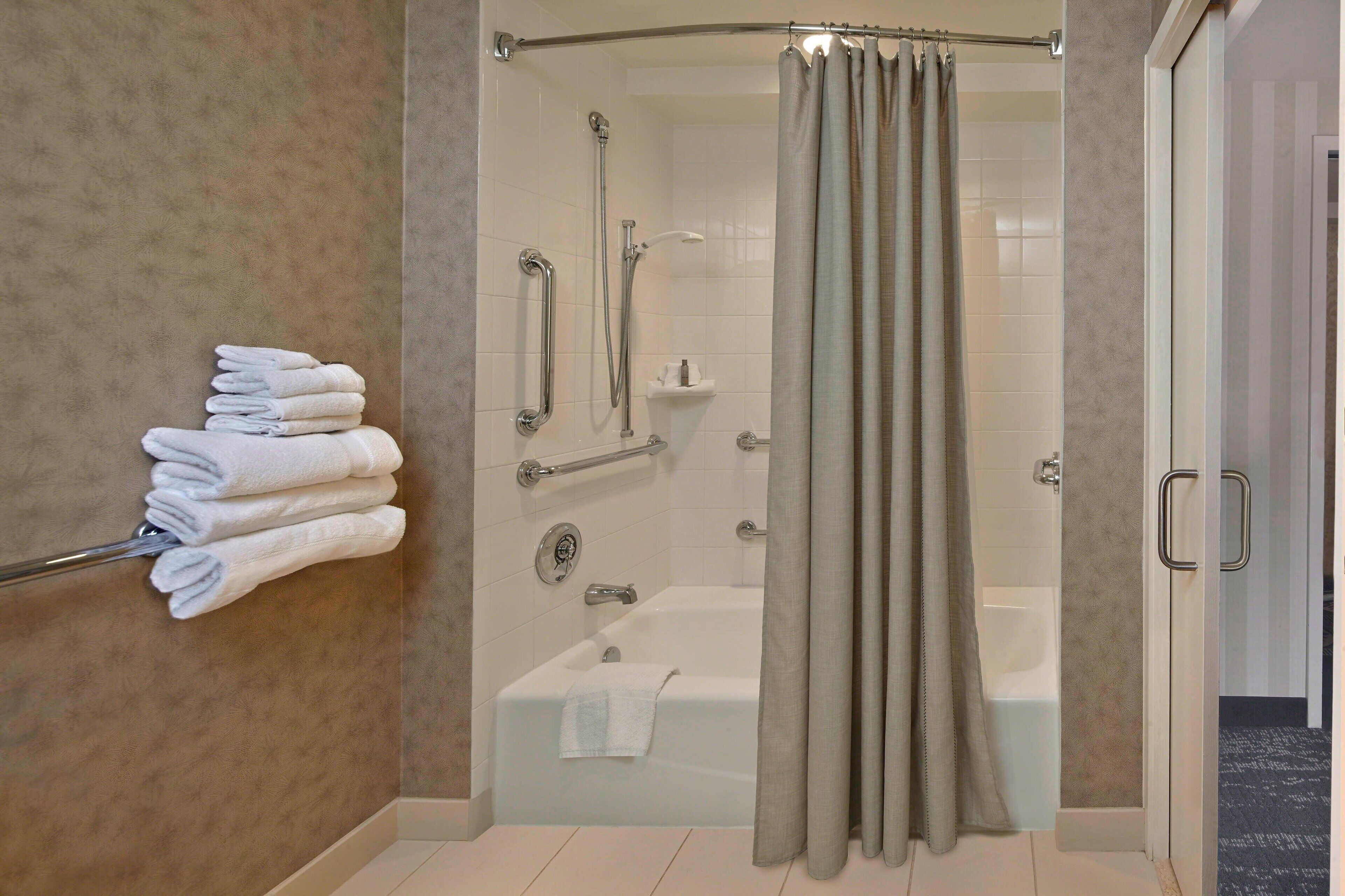 free toiletries, hair dryer, towels