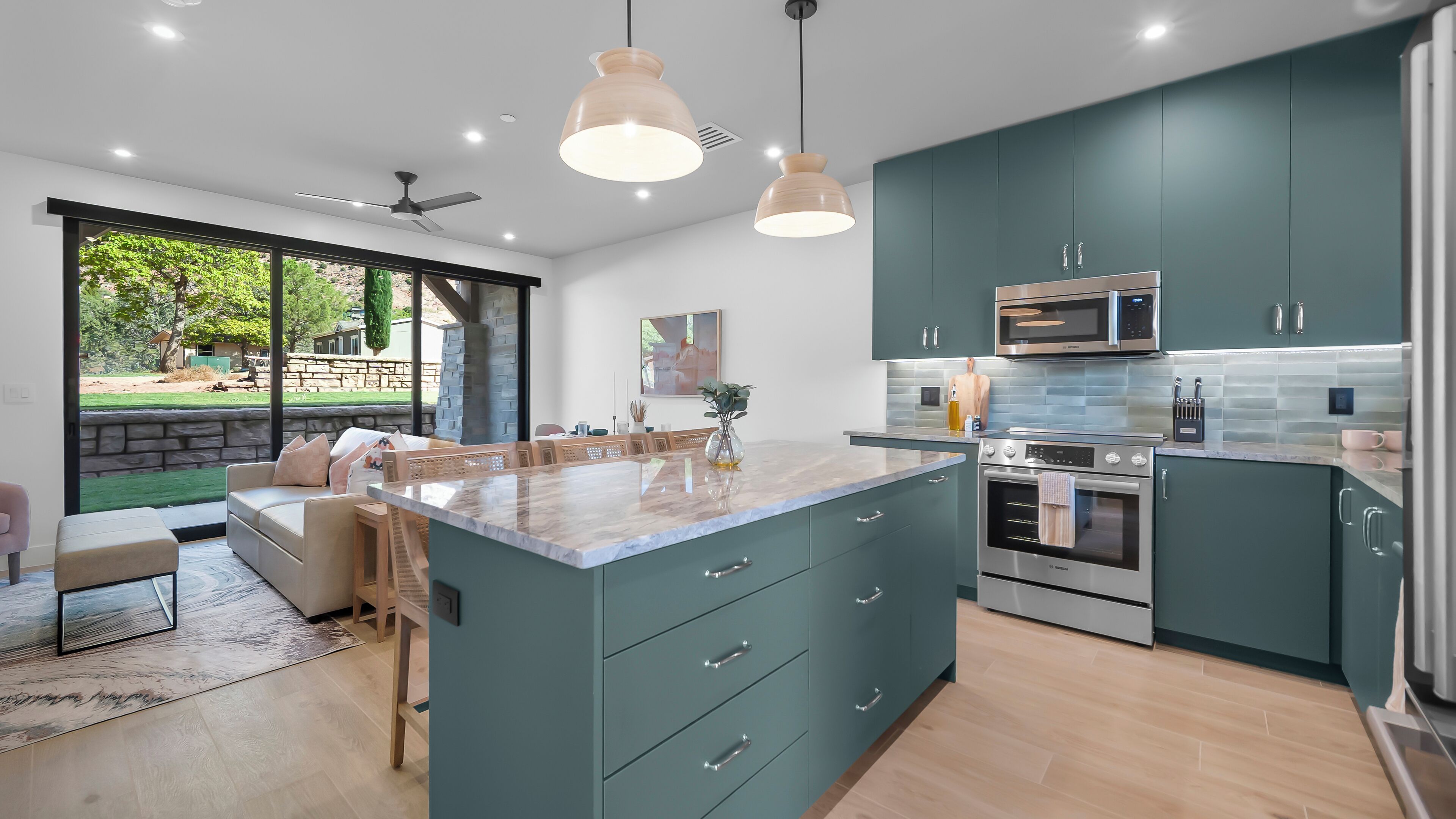 luxury villa, kitchen, mountain view | private kitchen | microwave, espresso maker, coffee/tea maker, dining tables