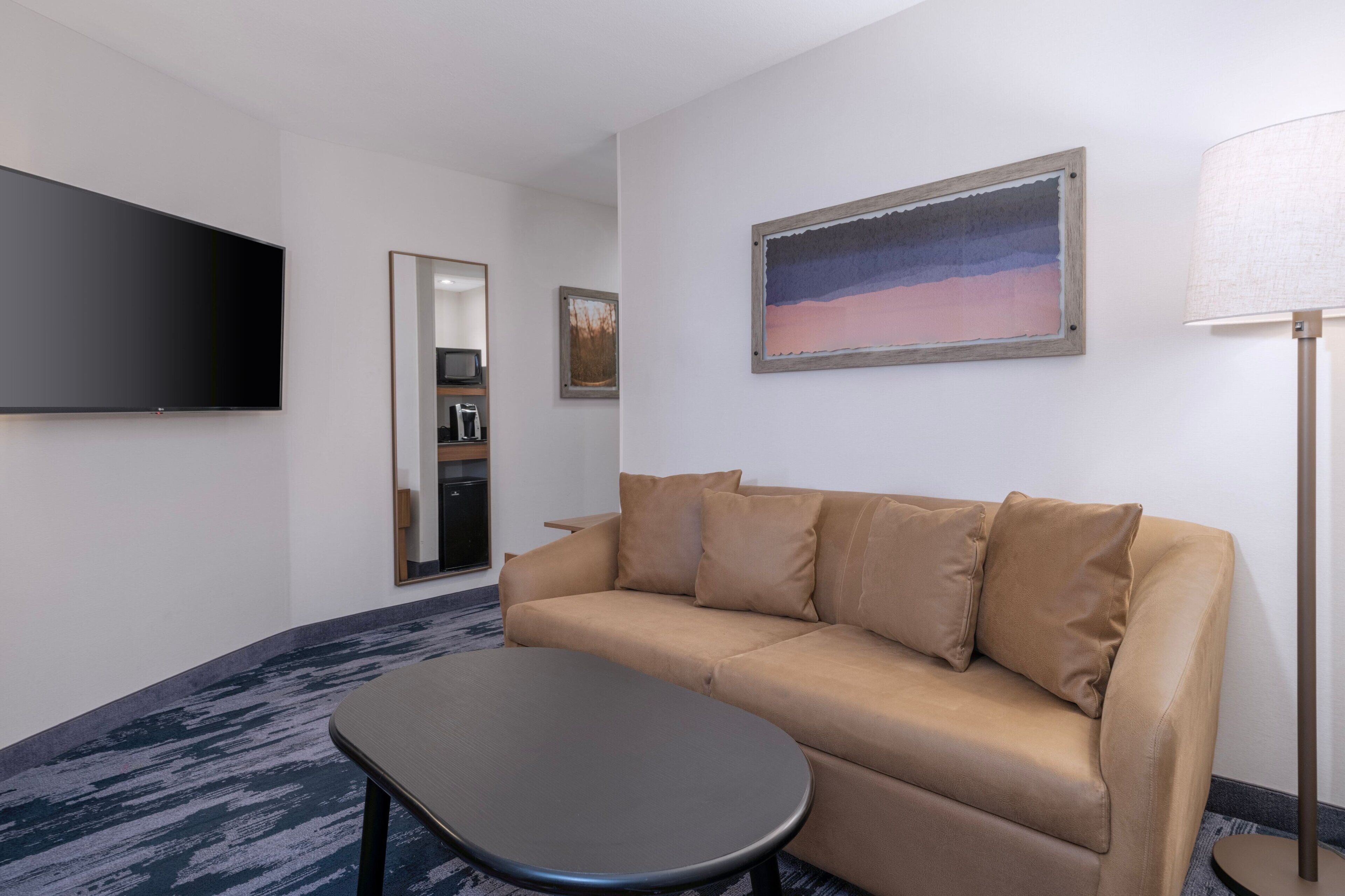 premium bedding, desk, blackout curtains, iron/ironing board