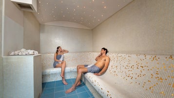 Couples treatment rooms, sauna, hot tub, steam room, body treatments