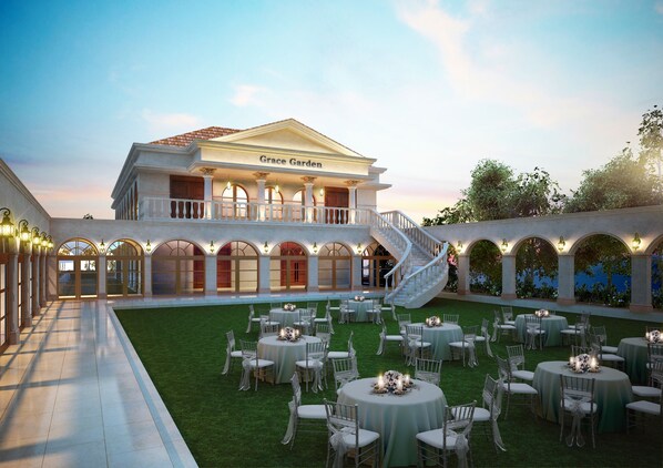 Outdoor banquet area