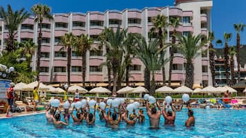 Indoor pool, outdoor pool, open 8:00 AM to 6:00 PM, free pool cabanas
