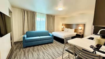 Standard Room, 1 Queen Bed with Sofa bed, Kitchenette | Blackout curtains, iron/ironing board, free cots/infant beds, free WiFi