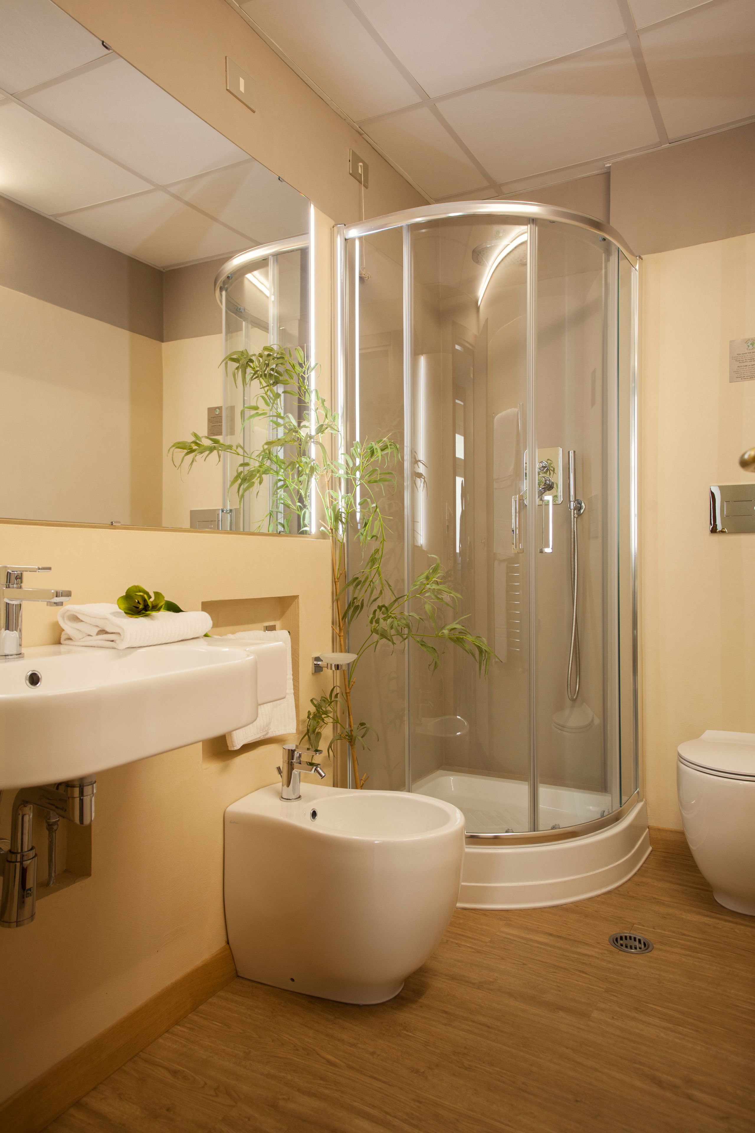 free toiletries, hair dryer, towels