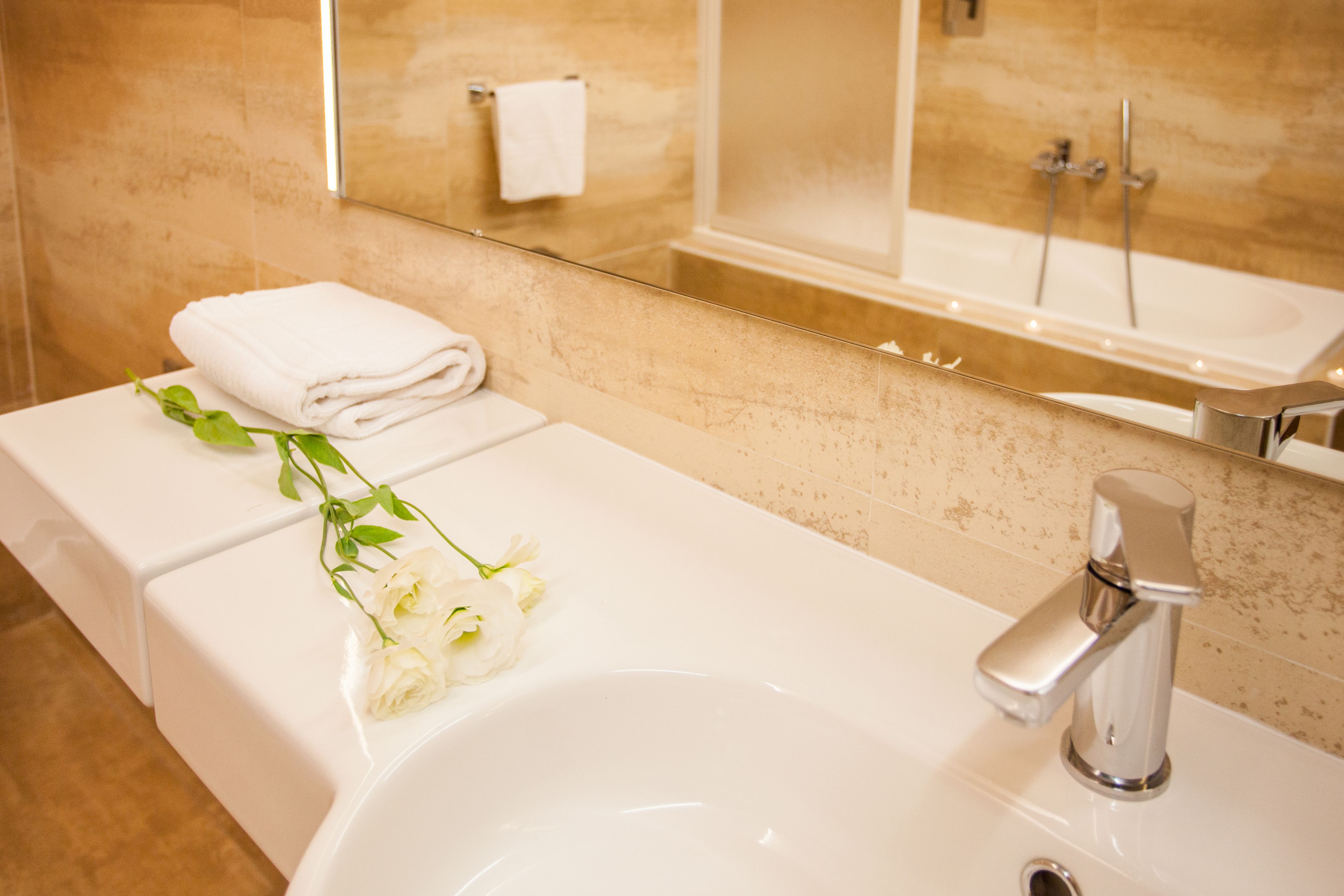 free toiletries, hair dryer, towels