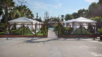 Outdoor banquet area