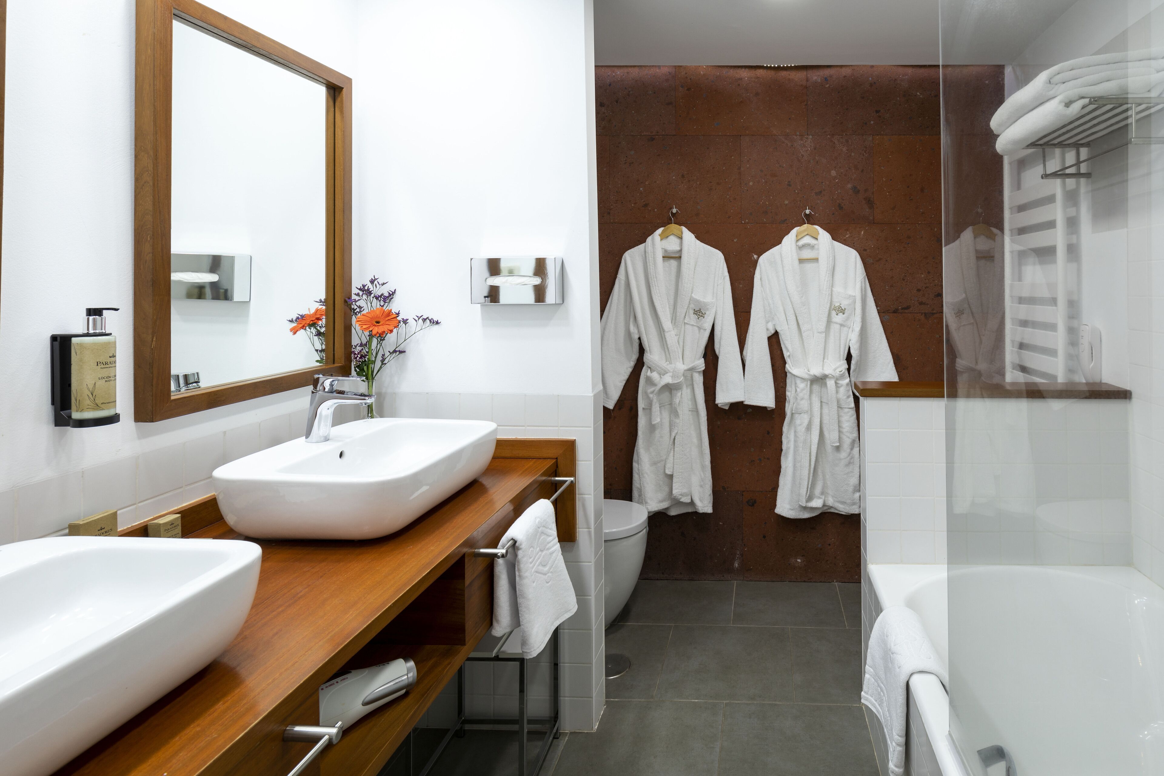 free toiletries, hair dryer, towels