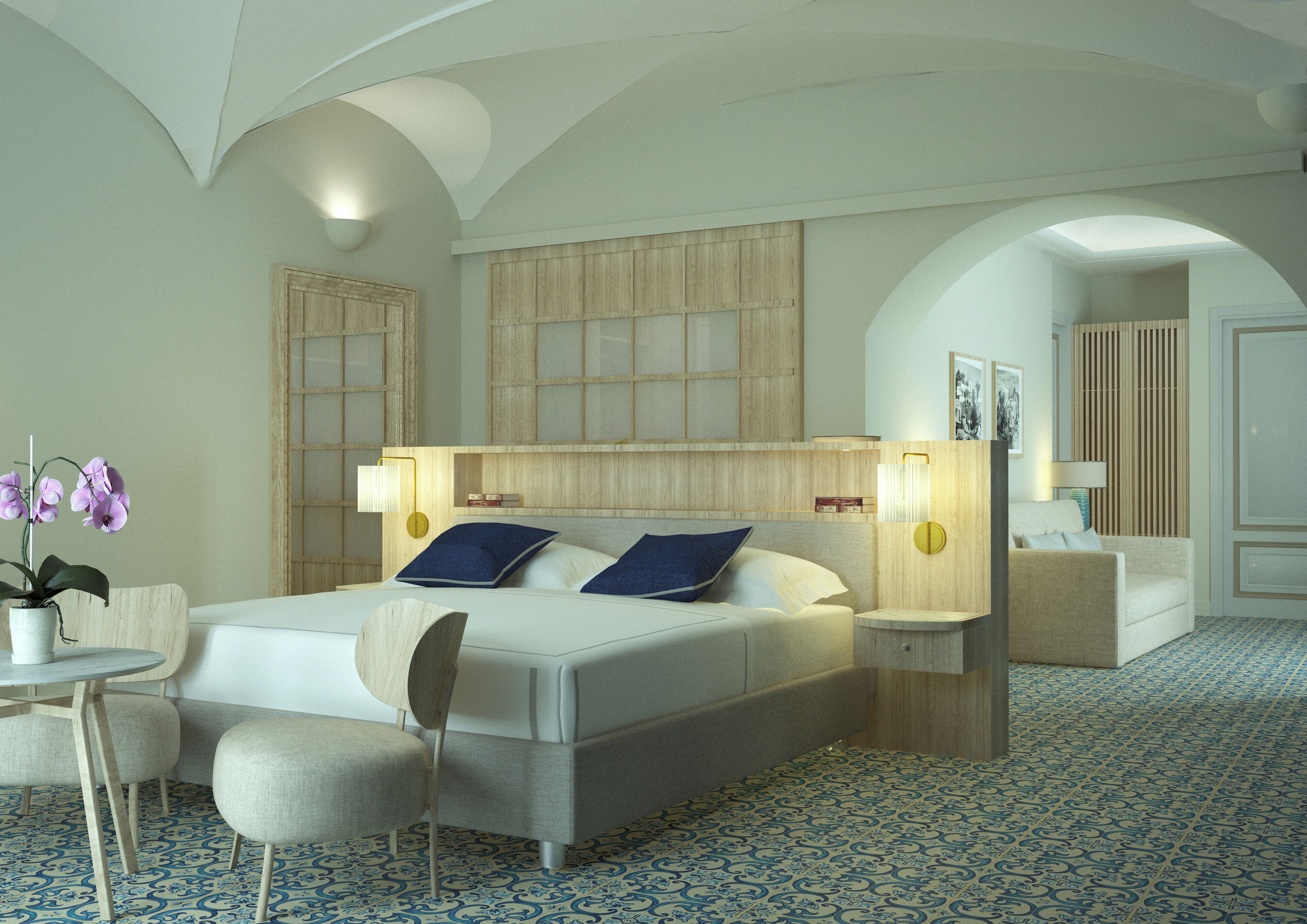 deluxe suite, 1 king bed with sofa bed (sky suite terrace seaview) | premium bedding, down duvets, minibar, in-room safe