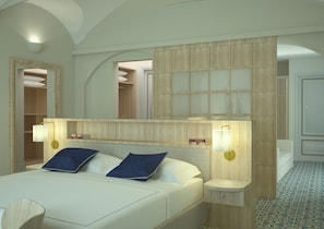 Deluxe Suite, 1 King Bed with Sofa bed (Sky Suite Terrace SeaView) | Premium bedding, down comforters, minibar, in-room safe - Hotel La Vega (Capri)