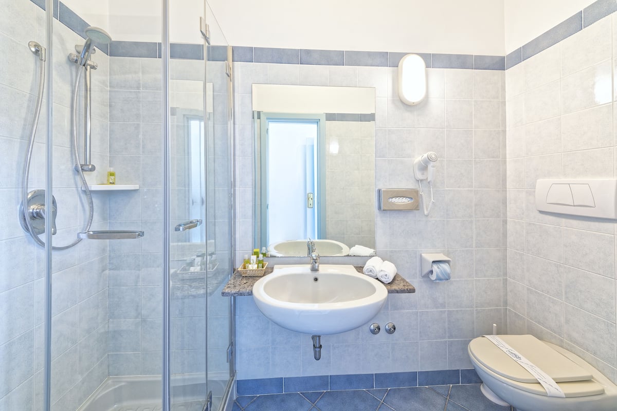 free toiletries, hair dryer, slippers, bidet