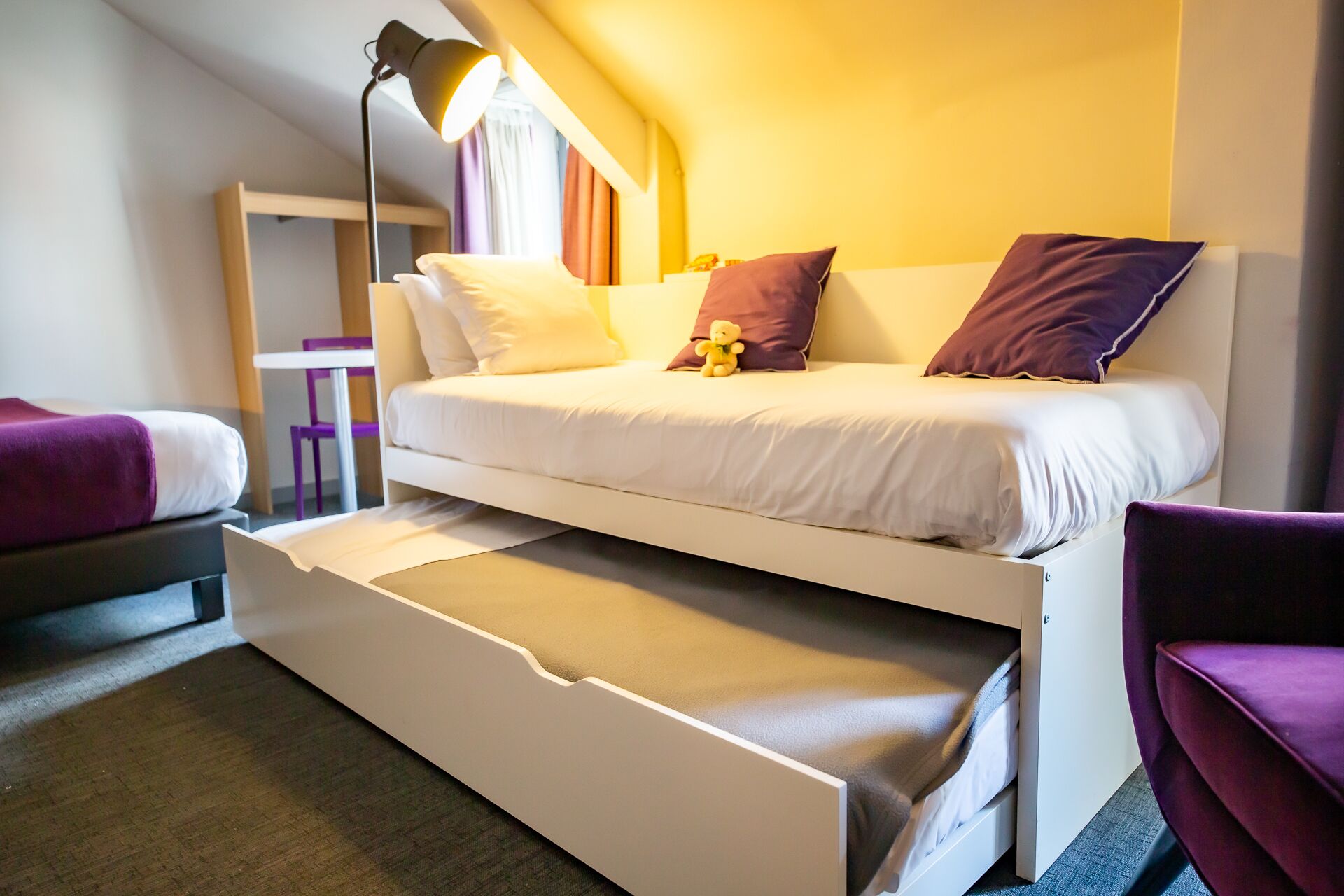 family room | 1 bedroom, laptop workspace, blackout curtains, iron/ironing board