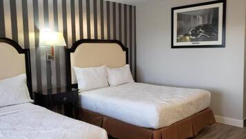 Desk, blackout curtains, free WiFi, bed sheets