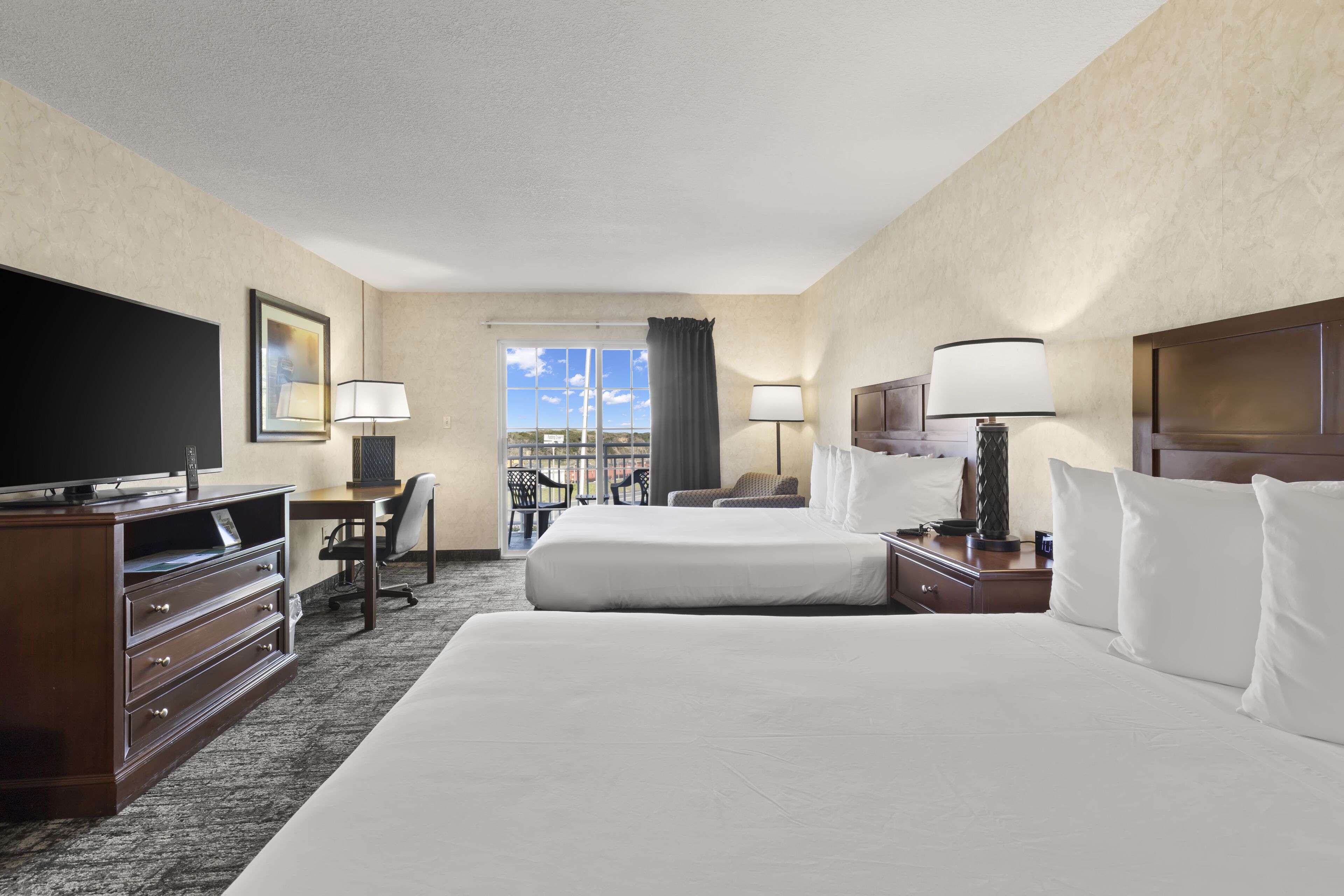 standard room, 2 queen beds | hypo-allergenic bedding, desk, laptop workspace, blackout curtains