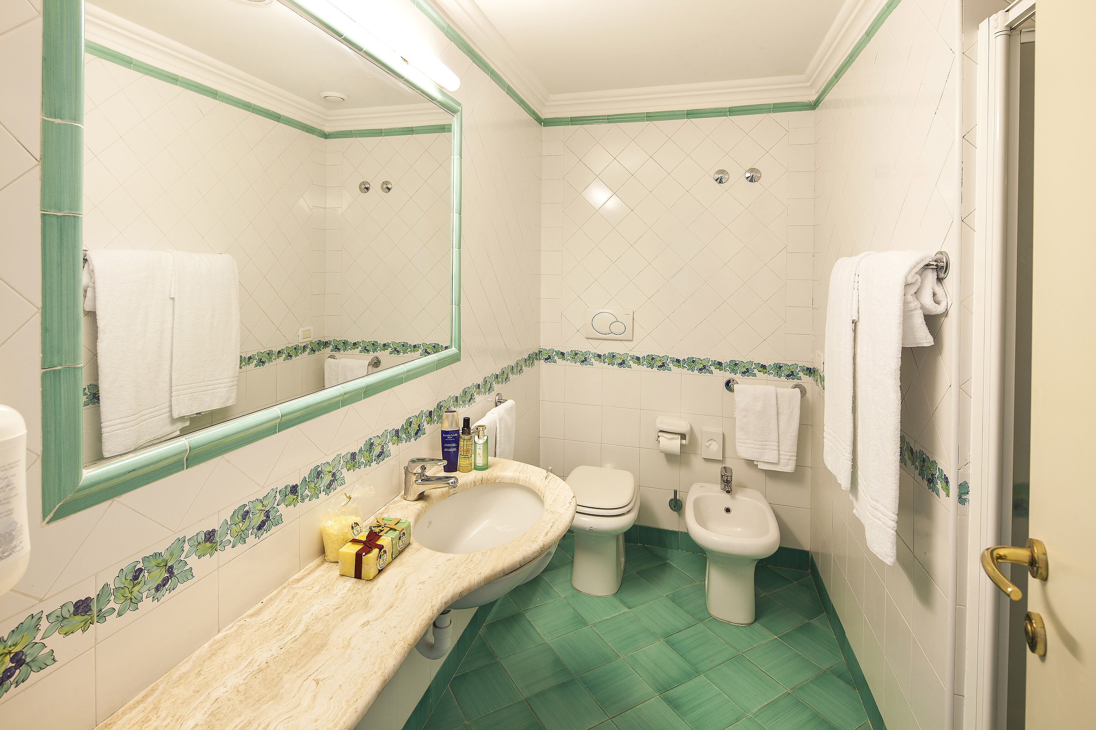 comfort double room | bathroom | slippers, bidet, towels