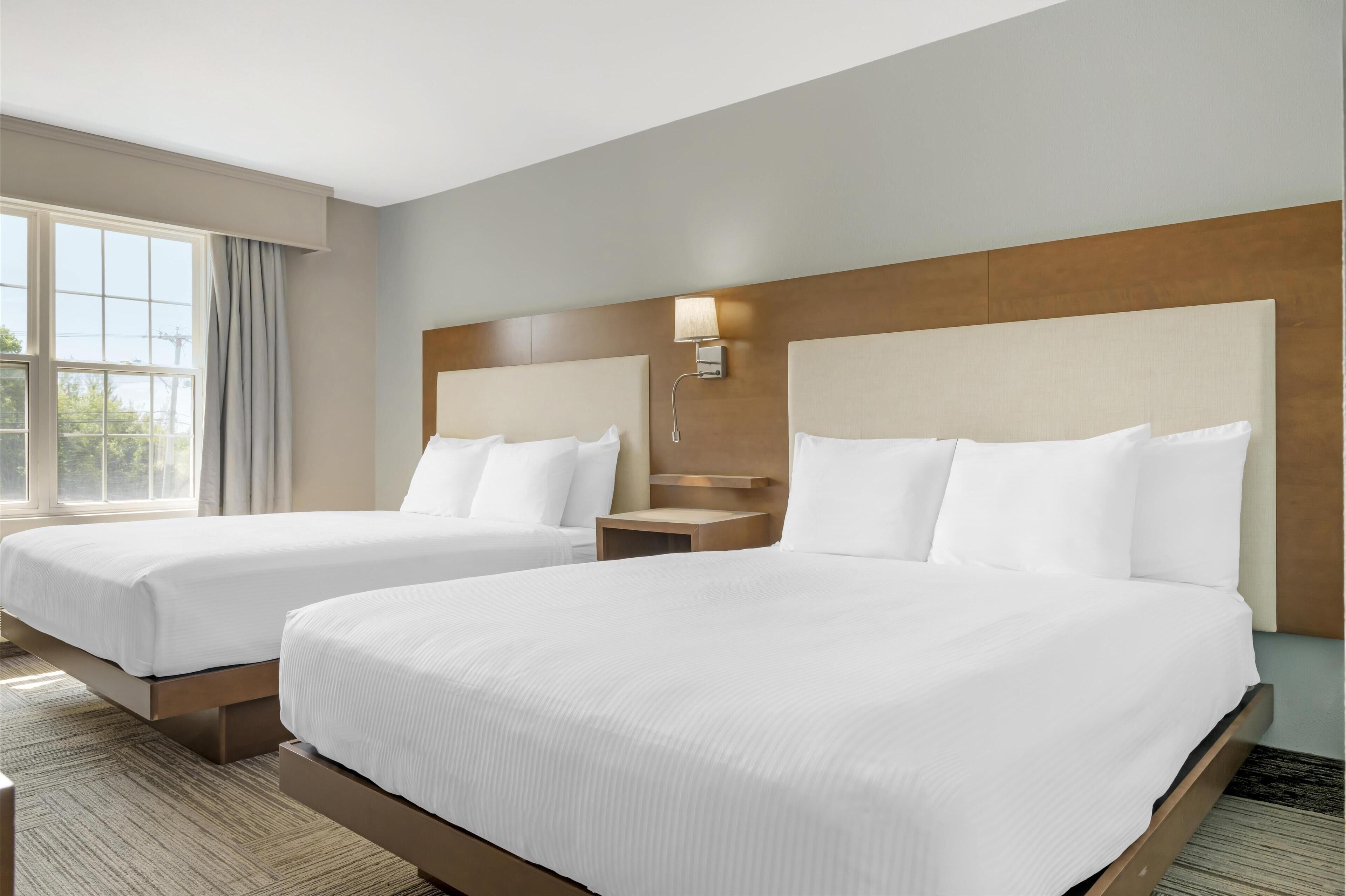 standard room, 2 queen beds, non smoking, refrigerator & microwave (larger room) | premium bedding, pillow-top beds, in-room safe, laptop workspace