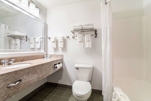 Tina con regadera, amenidades de baño gratuitas, secadora de cabello
