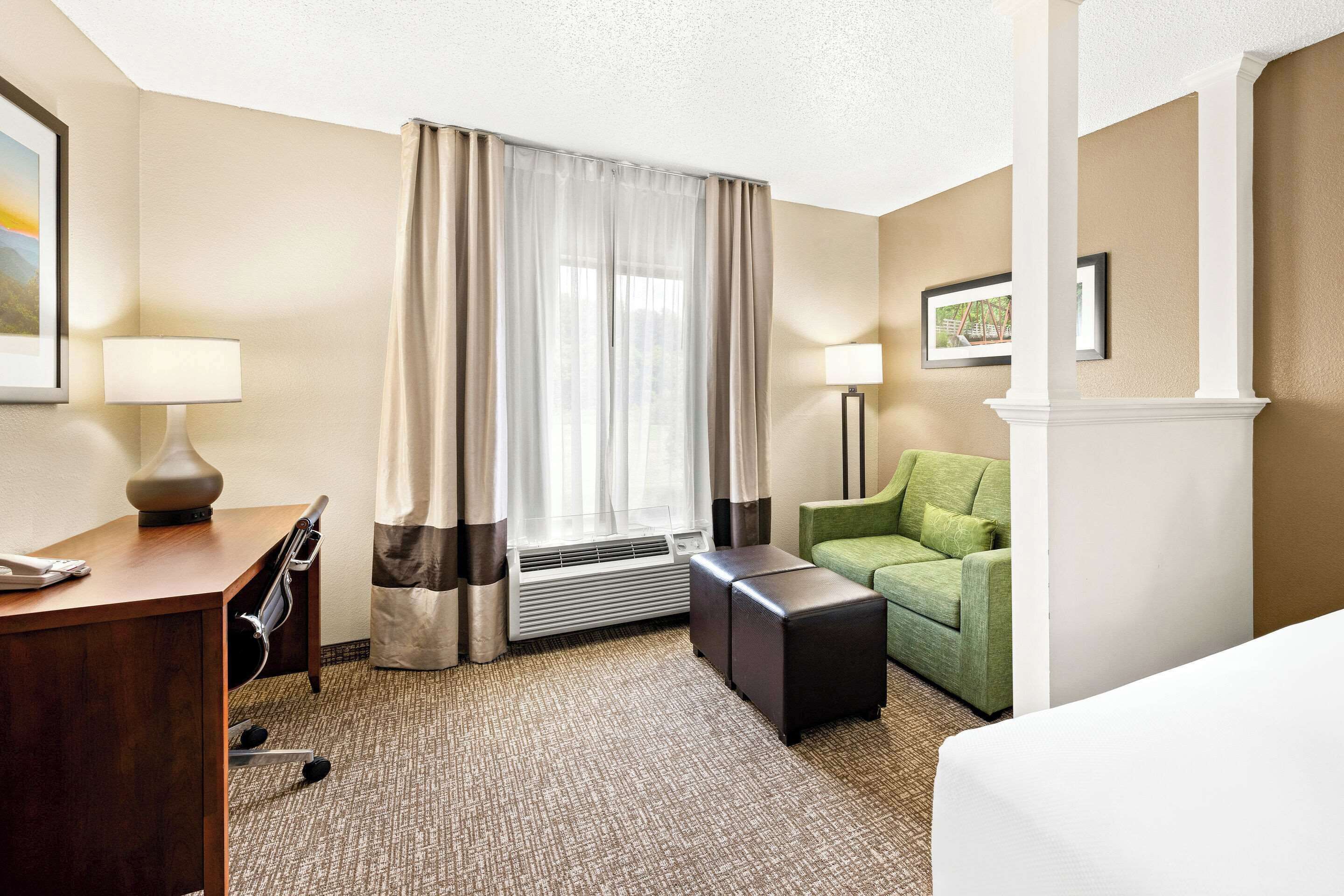 Suite, 2 Queen Beds, Non-Smoking | Desk, blackout drapes, iron/ironing board, free cribs/infant beds
