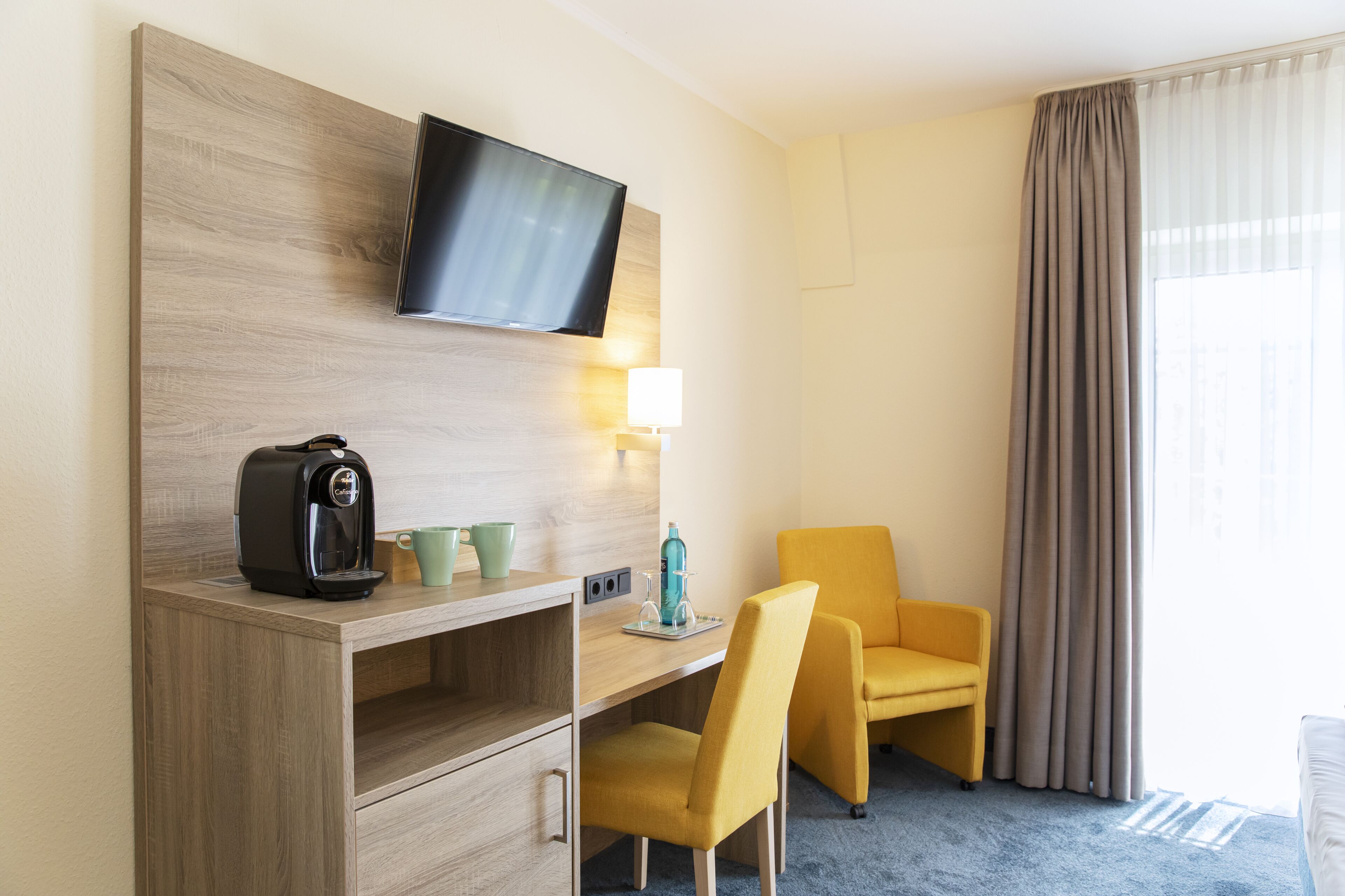 comfort double room | hypo-allergenic bedding, desk, laptop workspace, blackout curtains