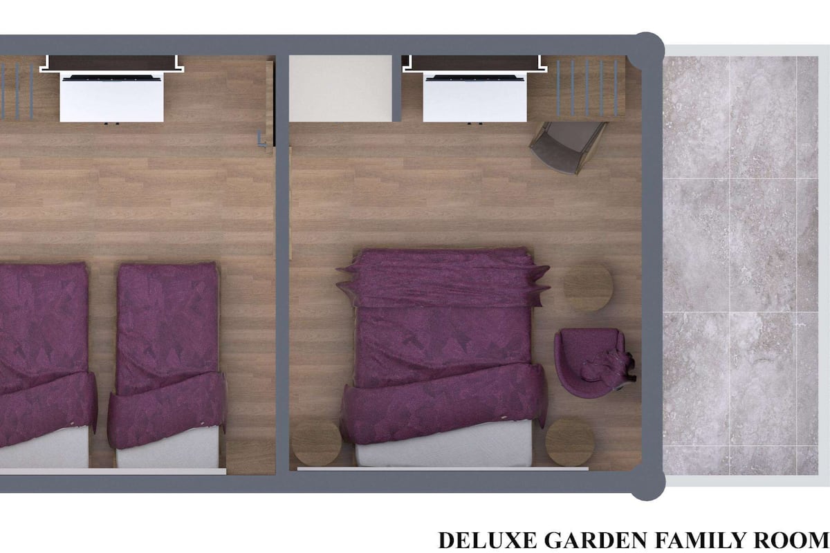 Deluxe Garden Family Room | 2 hálószoba, prémium ágynemű és minibár ingyenes italokkal