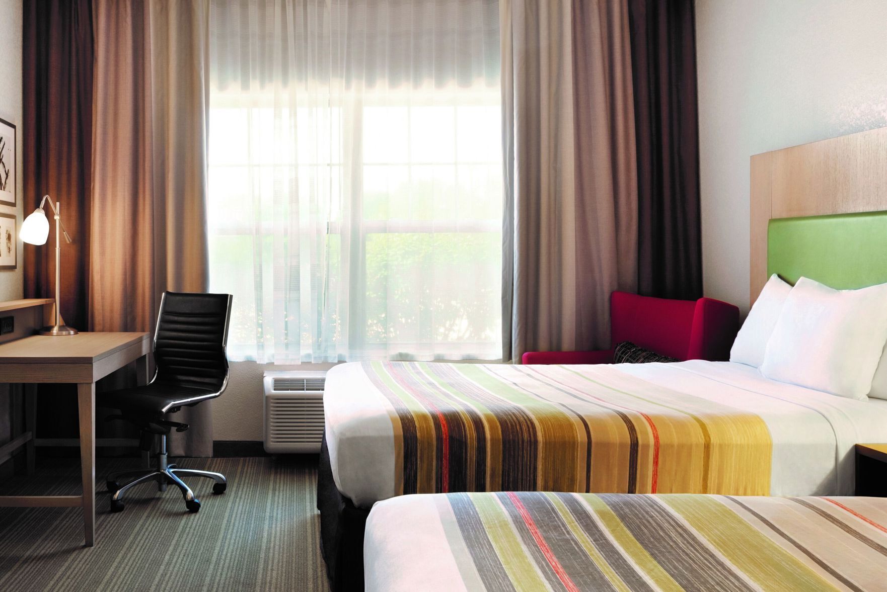 In-room safe, desk, laptop workspace, blackout curtains