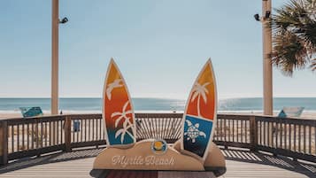 On the beach, white sand