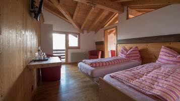 Family Room, Balcony, Mountain View | Premium bedding, in-room safe, desk, free cots/infant beds