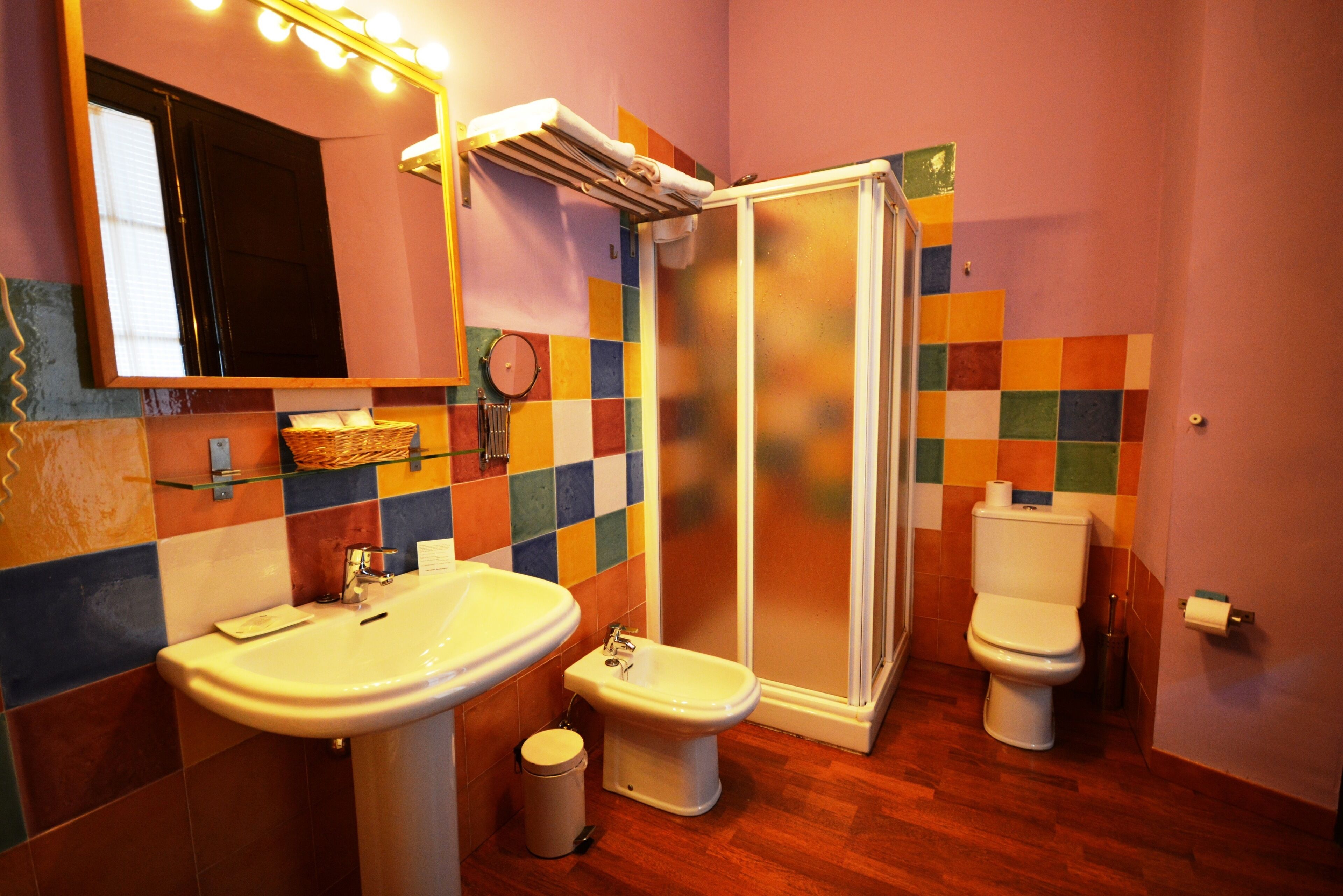 superior double room | bathroom | shower, free toiletries, hair dryer, towels