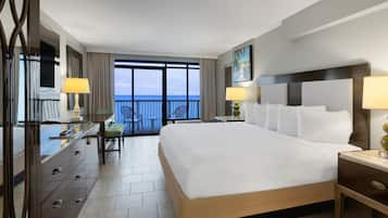Chambre Prestige, 1 très grand lit, cuisinette, au bord de l’océan