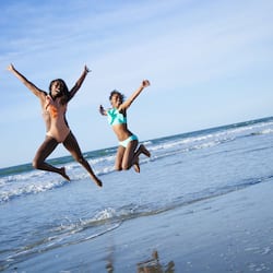 Na praia