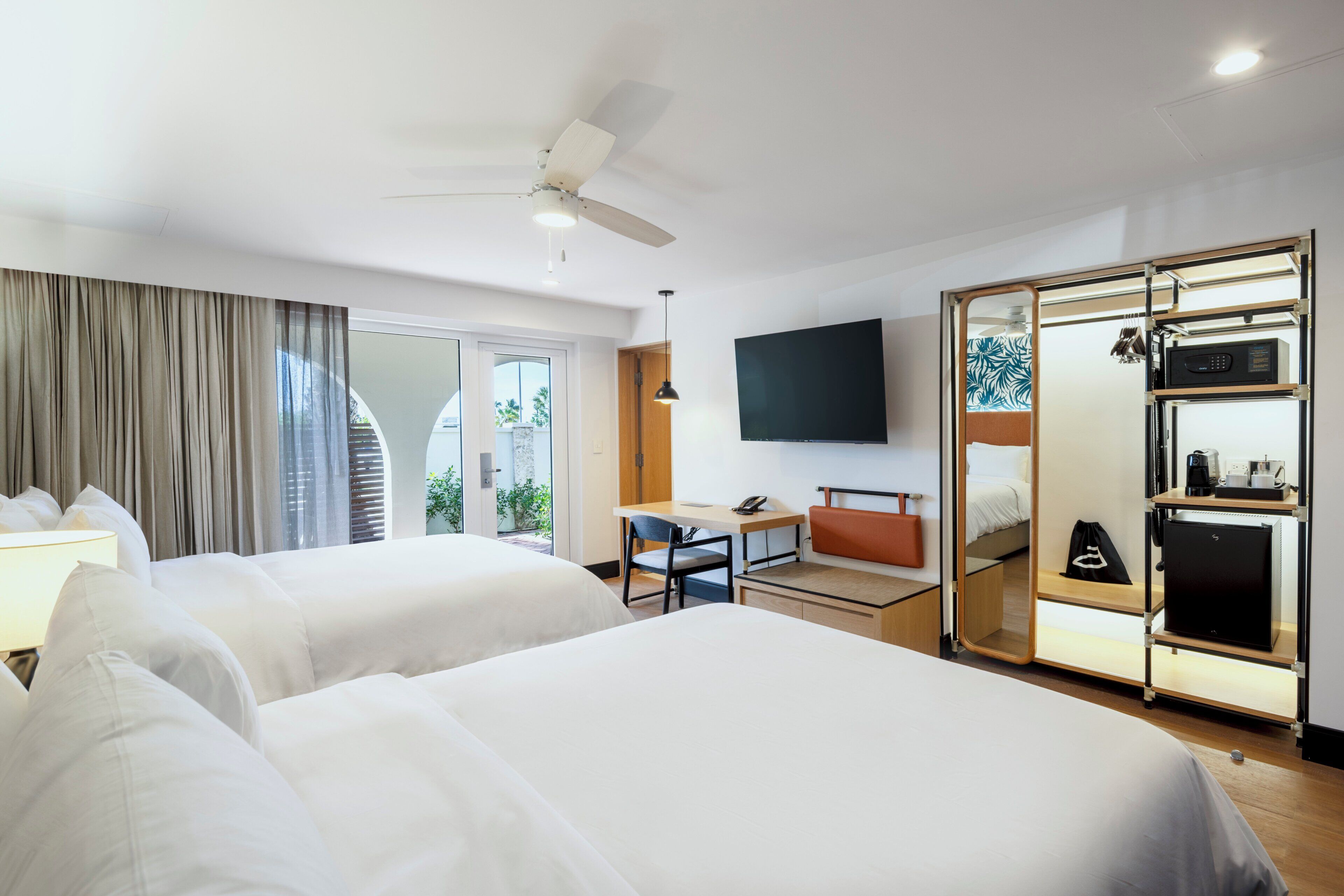 Standard Room, 2 Queen Beds, City View | In-room safe, desk, blackout drapes, iron/ironing board