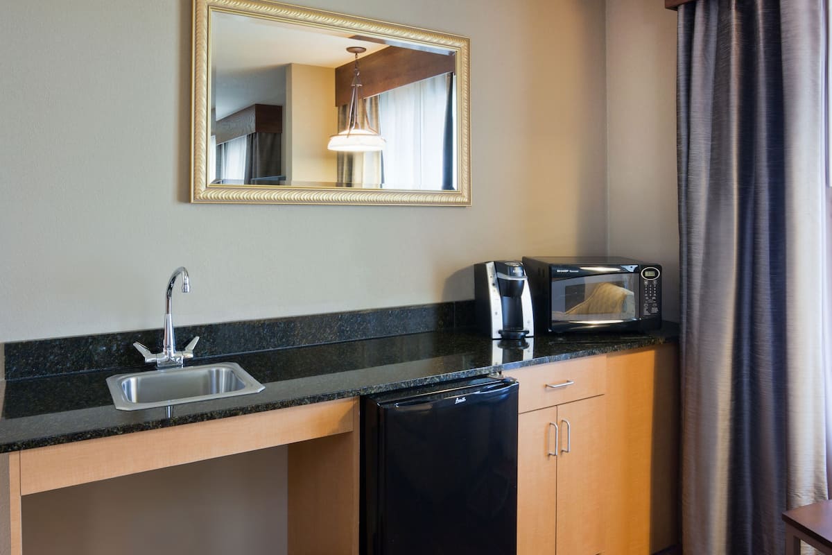 suite, 1 queen bed, accessible (communications accessible) | private kitchen | fridge, microwave, coffee/tea maker