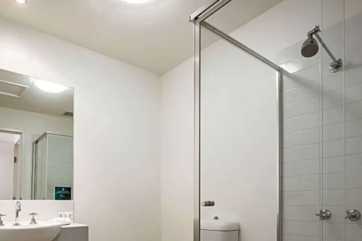 Bathroom | Shower, hair dryer, towels, soap