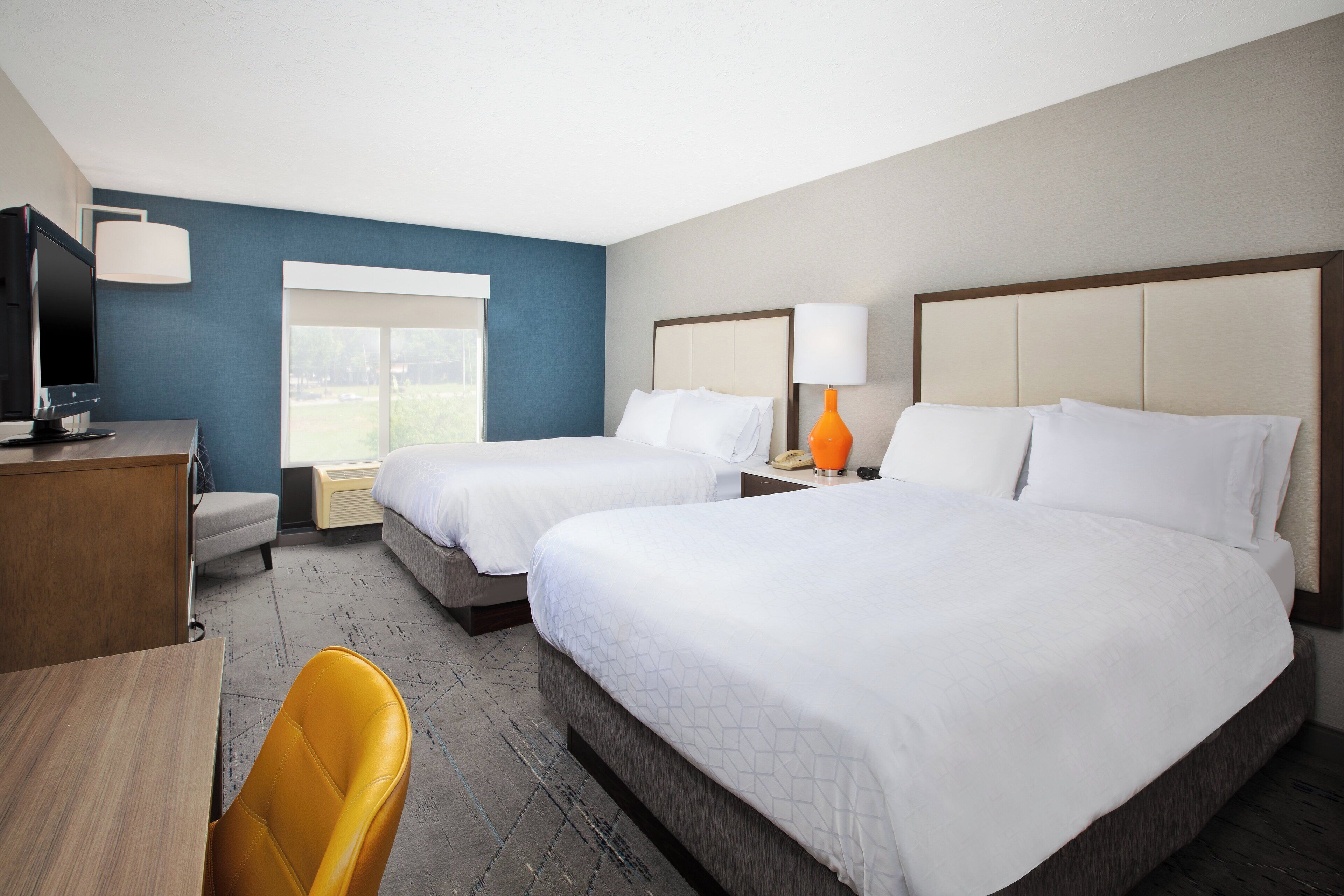 standard room, 2 queen beds | in-room safe, desk, iron/ironing board, free cots/infant beds