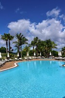 Indoor pool, outdoor pool, sun loungers