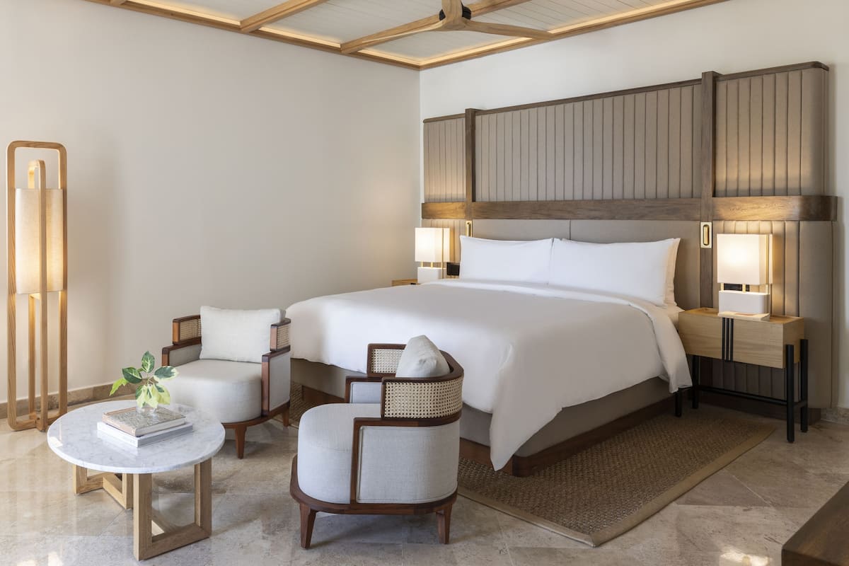 Casita, Suite, 1 cama King size, para no fumadores, frente al mar | Sábanas de algodón egipcio, ropa de cama de alta calidad y edredón