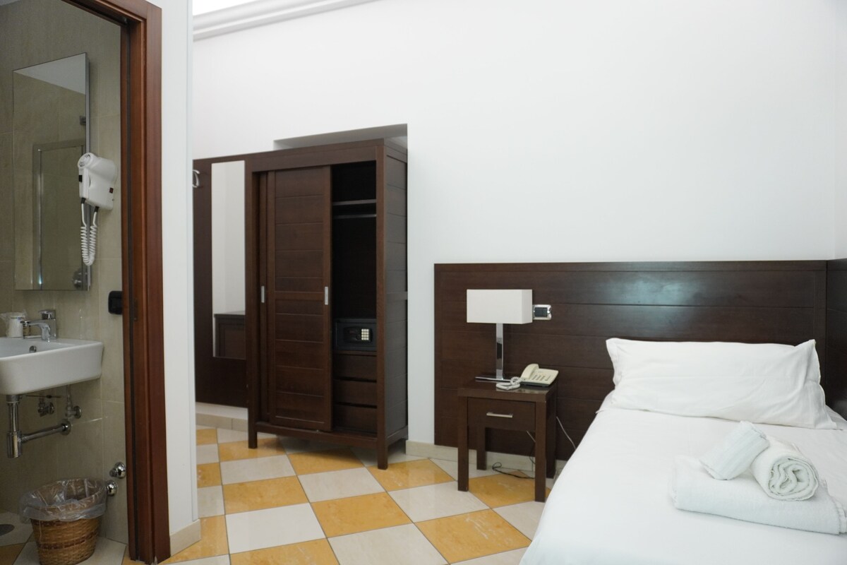 Habitación individual económica | Ropa de cama hipoalergénica y edredones de plumas