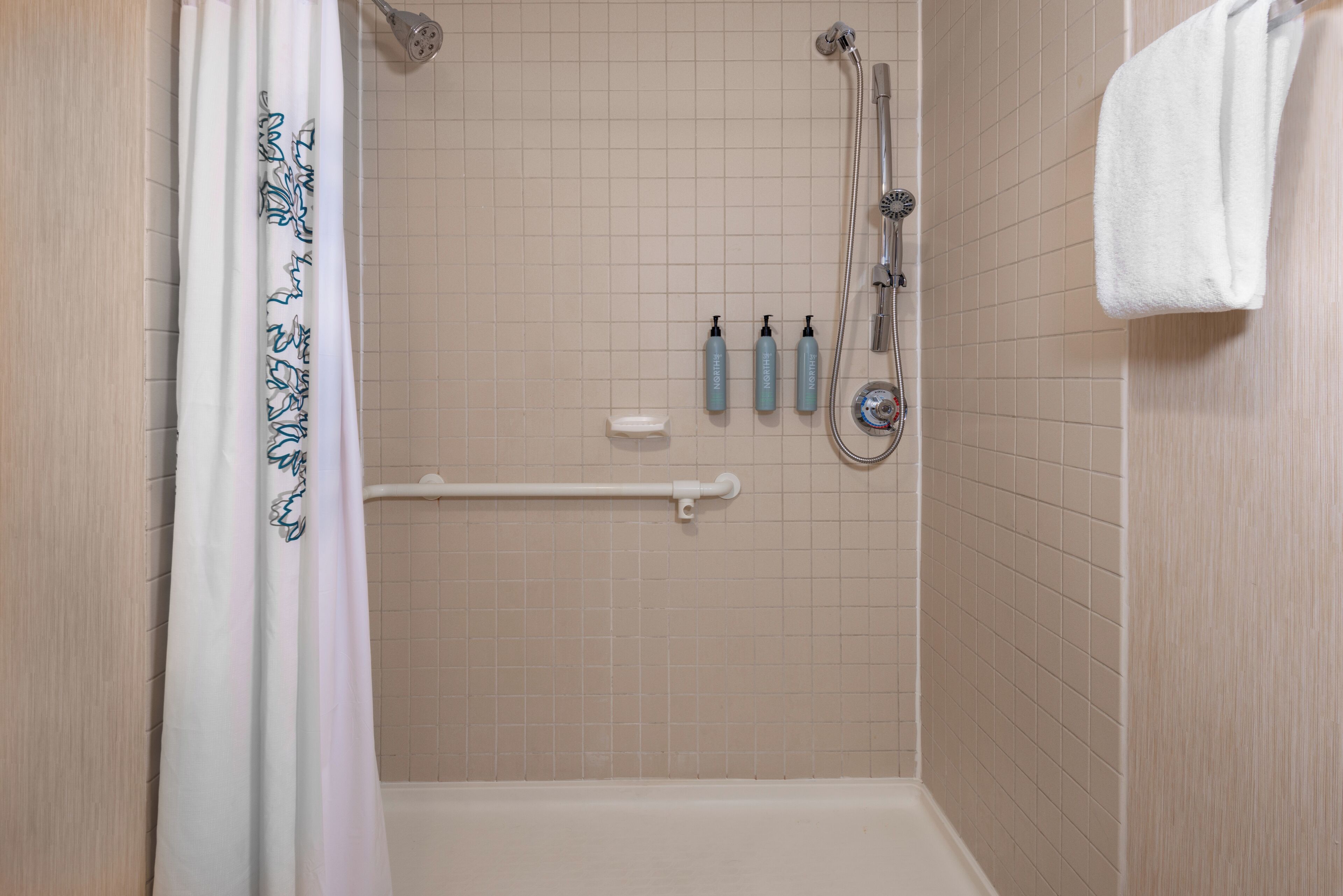 free toiletries, hair dryer, towels, soap