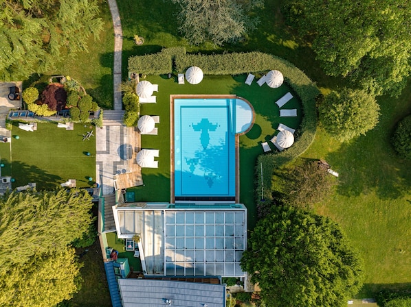 Indoor pool, seasonal outdoor pool