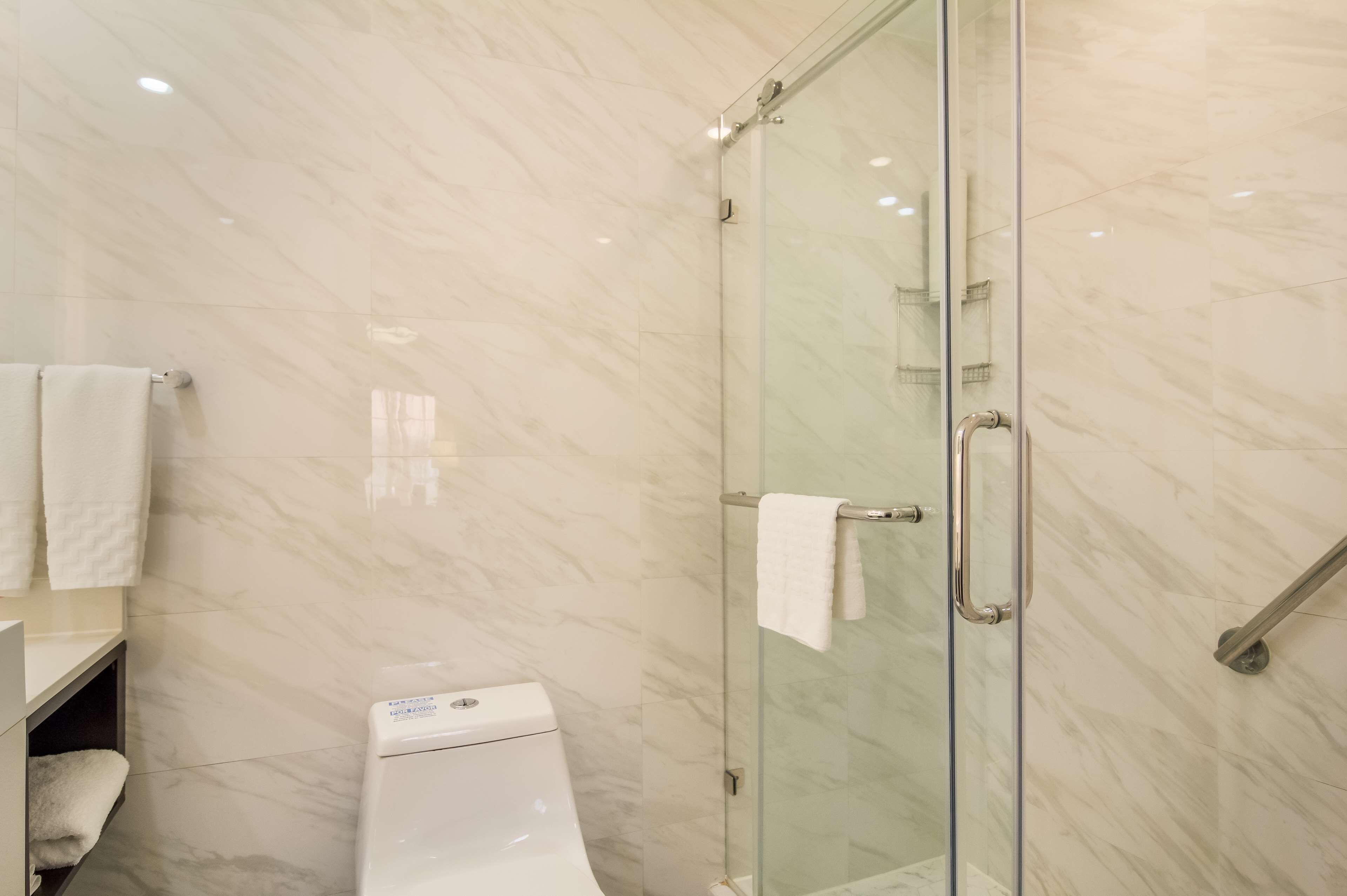 free toiletries, hair dryer, towels, soap