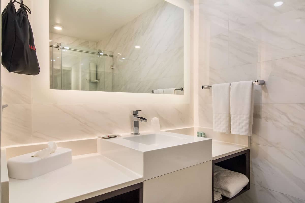 free toiletries, hair dryer, towels, soap