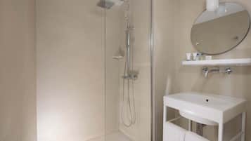 Shower, free toiletries, hair dryer, bathrobes
