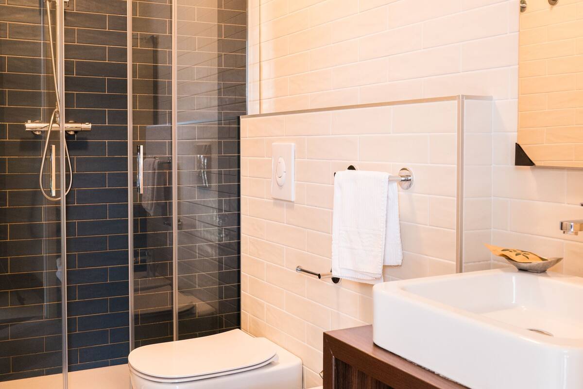 classic double room, lake view | bathroom | free toiletries, hair dryer, bidet, towels