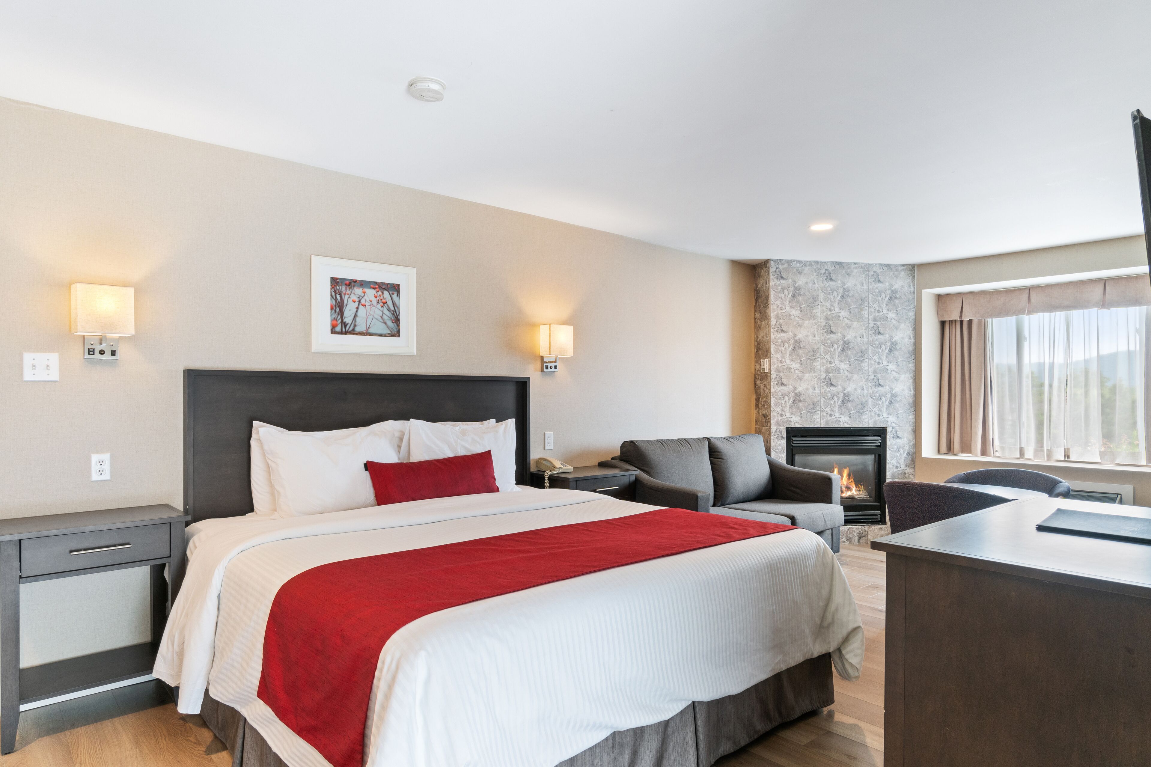 Suite estudio junior, chimenea | Sábanas de algodón egipcio y ropa de cama de alta calidad